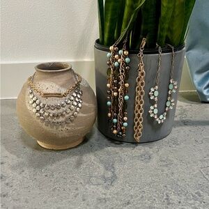 Vintage Gold and Silver Necklace lot of 5